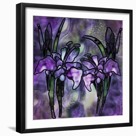 Stained Glass Orchids-Mindy Sommers-Framed Giclee Print