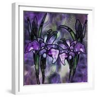 Stained Glass Orchids-Mindy Sommers-Framed Giclee Print