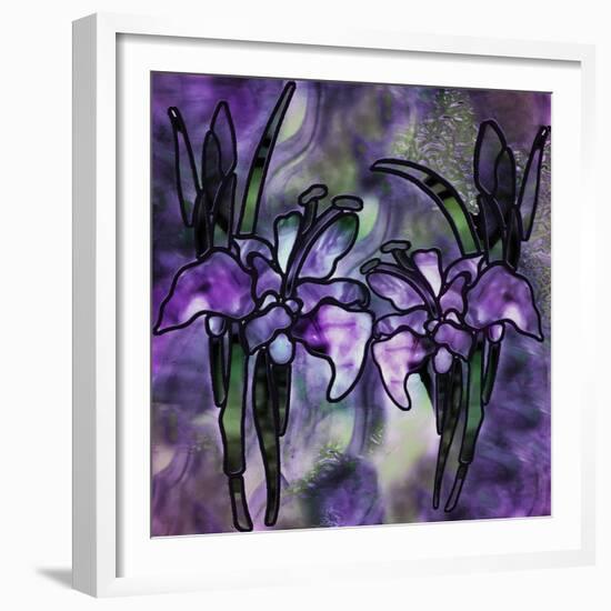 Stained Glass Orchids-Mindy Sommers-Framed Giclee Print