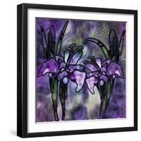 Stained Glass Orchids-Mindy Sommers-Framed Giclee Print