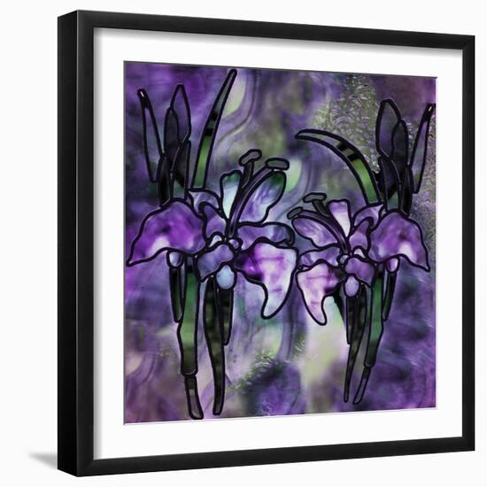 Stained Glass Orchids-Mindy Sommers-Framed Giclee Print