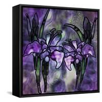 Stained Glass Orchids-Mindy Sommers-Framed Stretched Canvas