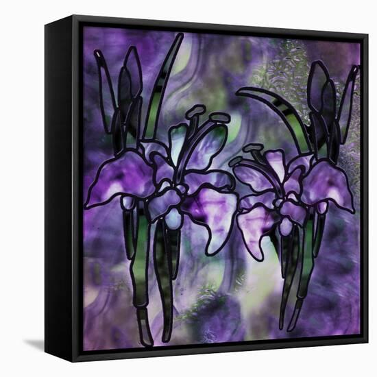 Stained Glass Orchids-Mindy Sommers-Framed Stretched Canvas