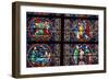 Stained-Glass Polychrome Window of Choir, Notre Dame Cathedral, Paris, Ile-De-France-null-Framed Giclee Print
