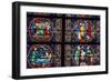 Stained-Glass Polychrome Window of Choir, Notre Dame Cathedral, Paris, Ile-De-France-null-Framed Giclee Print