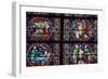 Stained-Glass Polychrome Window of Choir, Notre Dame Cathedral, Paris, Ile-De-France-null-Framed Giclee Print