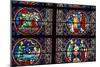 Stained-Glass Polychrome Window of Choir, Notre Dame Cathedral, Paris, Ile-De-France-null-Mounted Giclee Print