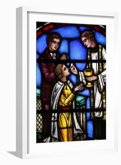 Stained Glass Window Depicting Holy Communion-Godong-Framed Photographic Print