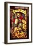 Stained Glass Window Depicting St. George and the Dragon from Cologne, circa 1300-null-Framed Giclee Print