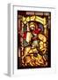 Stained Glass Window Depicting St. George and the Dragon from Cologne, circa 1300-null-Framed Giclee Print