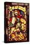 Stained Glass Window Depicting St. George and the Dragon from Cologne, circa 1300-null-Stretched Canvas