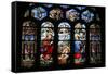 Stained Glass Window Depicting the Nativity, St. Eustache Church, Paris, France, Europe-Godong-Framed Stretched Canvas