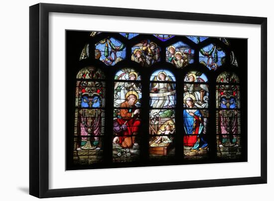 Stained Glass Window Depicting the Nativity, St. Eustache Church, Paris, France, Europe-Godong-Framed Photographic Print