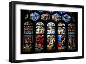 Stained Glass Window Depicting the Nativity, St. Eustache Church, Paris, France, Europe-Godong-Framed Photographic Print