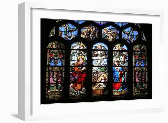 Stained Glass Window Depicting the Nativity, St. Eustache Church, Paris, France, Europe-Godong-Framed Photographic Print