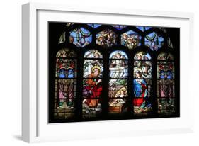 Stained Glass Window Depicting the Nativity, St. Eustache Church, Paris, France, Europe-Godong-Framed Photographic Print