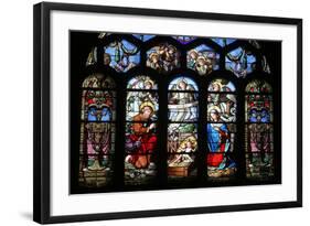 Stained Glass Window Depicting the Nativity, St. Eustache Church, Paris, France, Europe-Godong-Framed Photographic Print