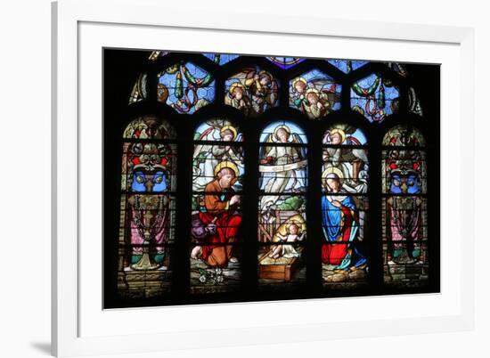 Stained Glass Window Depicting the Nativity, St. Eustache Church, Paris, France, Europe-Godong-Framed Photographic Print