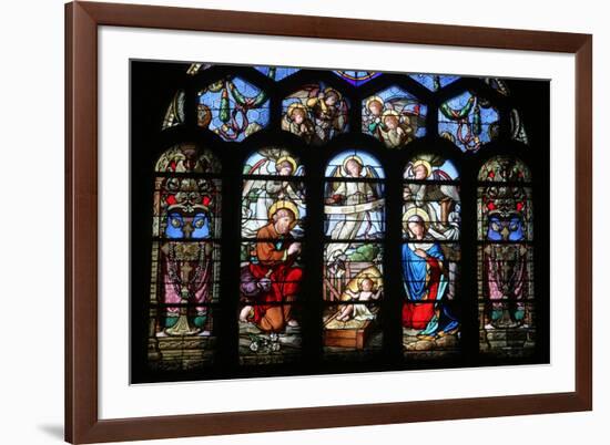 Stained Glass Window Depicting the Nativity, St. Eustache Church, Paris, France, Europe-Godong-Framed Photographic Print