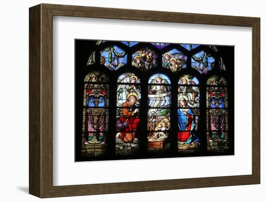 Stained Glass Window Depicting the Nativity, St. Eustache Church, Paris, France, Europe-Godong-Framed Photographic Print