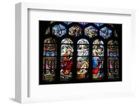 Stained Glass Window Depicting the Nativity, St. Eustache Church, Paris, France, Europe-Godong-Framed Photographic Print