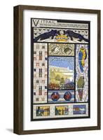 Stained Glass Window Designs, from 'Decorative Sketches', C.1895 (Colour Litho)-Rene Binet-Framed Giclee Print