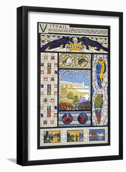 Stained Glass Window Designs, from 'Decorative Sketches', C.1895 (Colour Litho)-Rene Binet-Framed Giclee Print