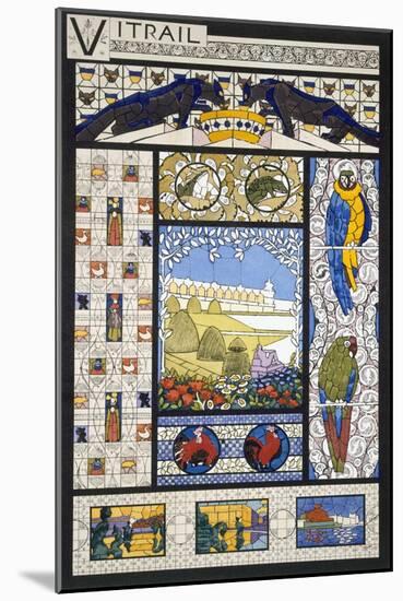 Stained Glass Window Designs, from 'Decorative Sketches', C.1895 (Colour Litho)-Rene Binet-Mounted Giclee Print