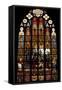 Stained-Glass Window from Brabantine Gothic Style, St Michael and St Gudula Cathedral, Belgium-null-Framed Stretched Canvas