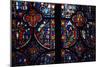 Stained-Glass Window from Notre Dame Cathedral, Paris, Ile-De-France, France-null-Mounted Giclee Print