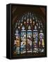 Stained Glass Window in a Church-null-Framed Stretched Canvas