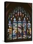Stained Glass Window in a Church-null-Stretched Canvas