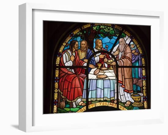 Stained Glass Window in Holy Trinity Cathedral, Addis Ababa, Ethiopia-Gavin Hellier-Framed Photographic Print