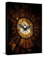 Stained Glass Window in St. Peter's Basilica of Holy Spirit Dove Symbol, Vatican, Rome, Italy-Godong-Stretched Canvas