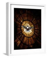 Stained Glass Window in St. Peter's Basilica of Holy Spirit Dove Symbol, Vatican, Rome, Italy-Godong-Framed Photographic Print