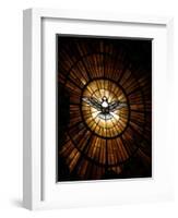 Stained Glass Window in St. Peter's Basilica of Holy Spirit Dove Symbol, Vatican, Rome, Italy-Godong-Framed Photographic Print