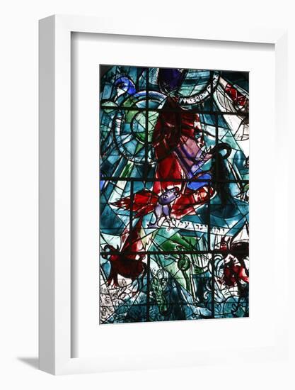 Stained glass window in the Synagogue of the Hadassah hospital showing the Tribes of Israel-Godong-Framed Photographic Print