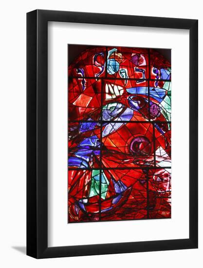 Stained glass window in the Synagogue of the Hadassah hospital showing the Tribes of Israel-Godong-Framed Photographic Print