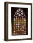 Stained Glass Window Inside Cathedral of Saint Michael and Saint Gudula, Brussels, Belgium, Europe-Julian Elliott-Framed Photographic Print