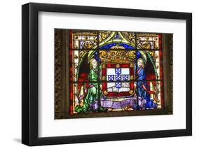 Stained Glass Window, Jeronimos Monastery, Lisbon, Portugal-Jim Engelbrecht-Framed Photographic Print