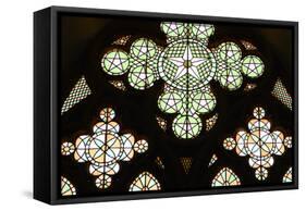 Stained Glass Window, Lala Mustafa Pasha Mosque, Famagusta, North Cyprus-Peter Thompson-Framed Stretched Canvas