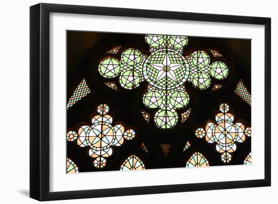 Stained Glass Window, Lala Mustafa Pasha Mosque, Famagusta, North Cyprus-Peter Thompson-Framed Photographic Print