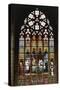 Stained Glass Window of Cathedral of St Michael and St Gudula Cathedral-null-Stretched Canvas