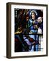 Stained Glass Window of Crusading St. Louis Meeting the Emir, St. Louis Church, Vittel, France-Godong-Framed Photographic Print