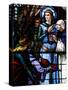 Stained Glass Window of Crusading St. Louis Meeting the Emir, St. Louis Church, Vittel, France-Godong-Stretched Canvas