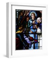 Stained Glass Window of Crusading St. Louis Meeting the Emir, St. Louis Church, Vittel, France-Godong-Framed Photographic Print