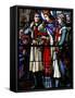 Stained Glass Window of St. Louis Holding the Crown of Thorns, St. Louis Church, Vosges, France-Godong-Framed Stretched Canvas