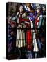 Stained Glass Window of St. Louis Holding the Crown of Thorns, St. Louis Church, Vosges, France-Godong-Stretched Canvas