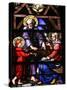 Stained Glass Window of the Holy Family, Our Lady of Geneva Basilica, Geneva. Switzerland, Europe-Godong-Stretched Canvas