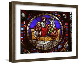 Stained Glass Window of the Miracle of Fishing, Lyon, Rhone, France, Europe-Godong-Framed Photographic Print